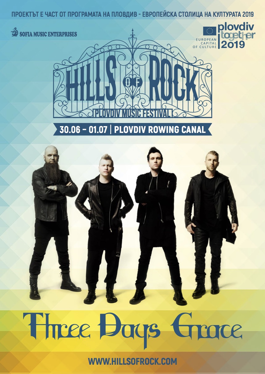 THREE DAYS GRACE in Bulgaria for  HILLS OF ROCK 2017